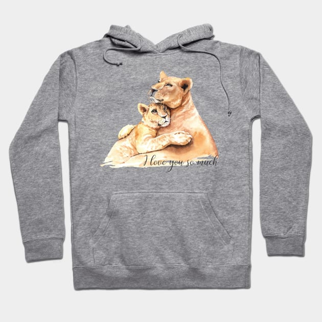 I love you so much lion mum baby Hoodie by Mako Design 